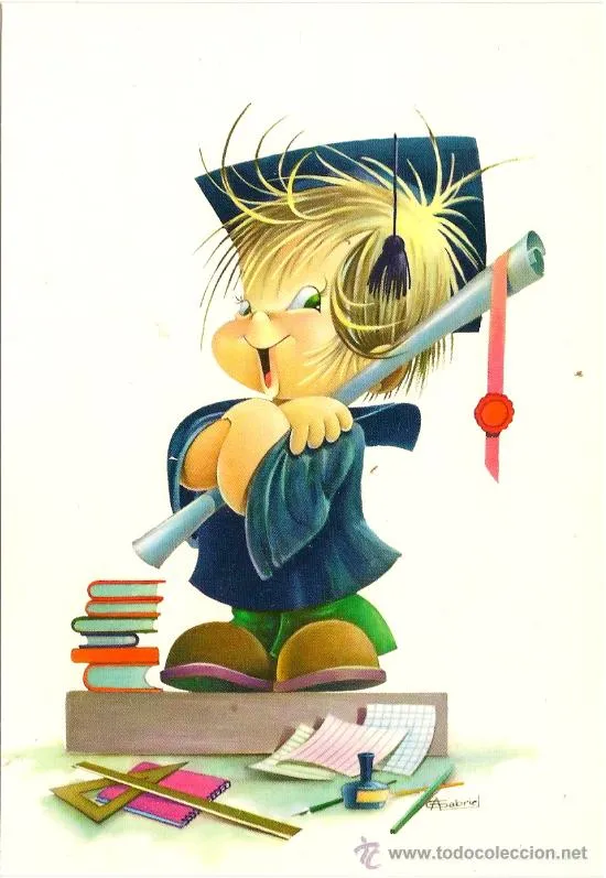 Niños graduado en caricatura - Imagui