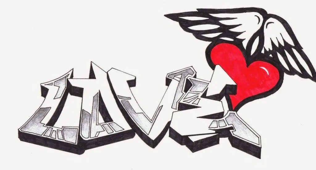 Imágenes de Graffitis de Amor a Lápiz | Arte con Graffiti