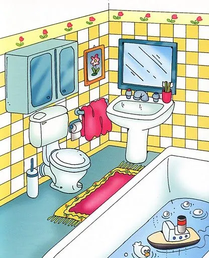 Baño en dibujo animado - Imagui