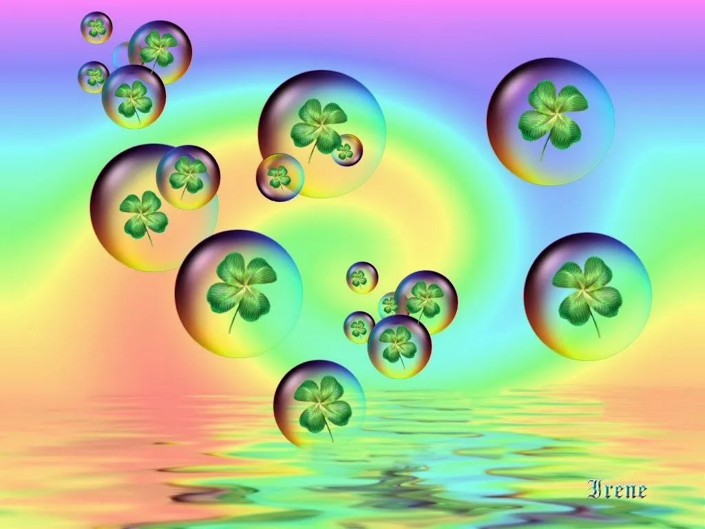 Fondo de Pantalla Dia de san patricio trebol en burbujas | Wintel ...