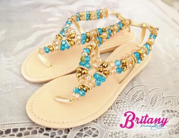 Huaraches de pedreria de cristal - Imagui
