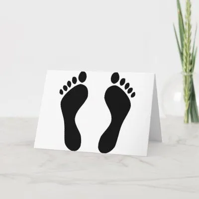 pies de las huellas tarjetas de Zazzle.