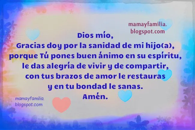 Oración por Sanidad de mi Hijo / Hija de su enfermedad - Mamá y ...