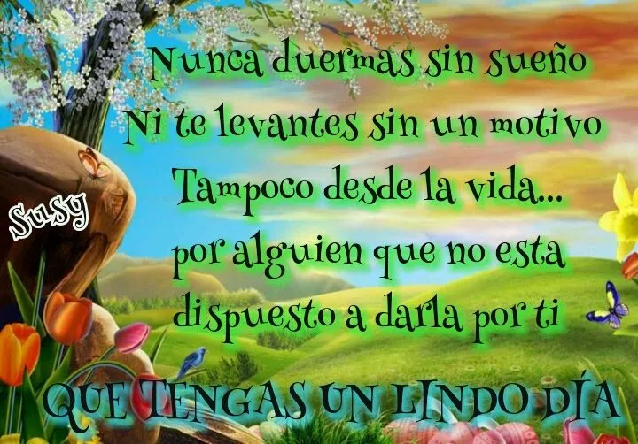 DILO CON FLORES Y TARJETAS: buenos días