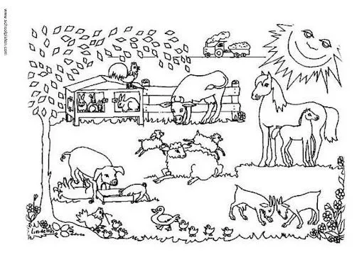 Dibujo de animales de la granja para colorear - Imagui