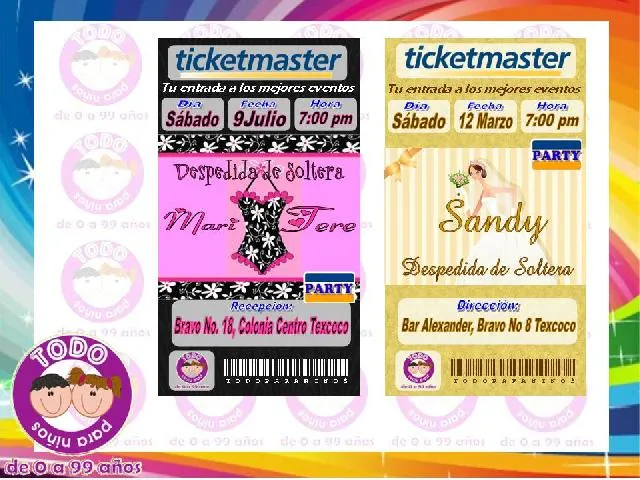 Imágenes de Invitaciones ticketmaster para toda ocasión en V. Carranza Imágenes de Invitaciones ticketmaster para toda ocasión en V. Carranza