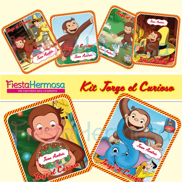 Fiesta Hermosa: Kit imprimible Jorge el Curioso Fiesta Hermosa: Kit imprimible Jorge el Curioso
