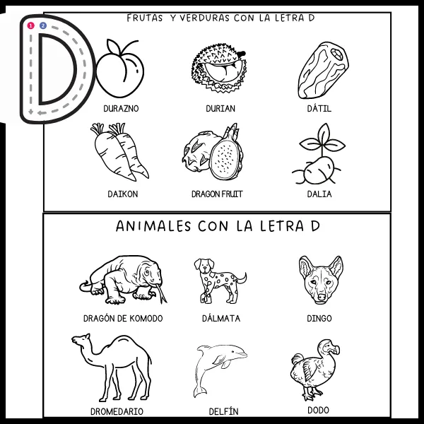 Imágenes con la letra D para colorear - Educamundo Imágenes con la letra D para colorear - Educamundo