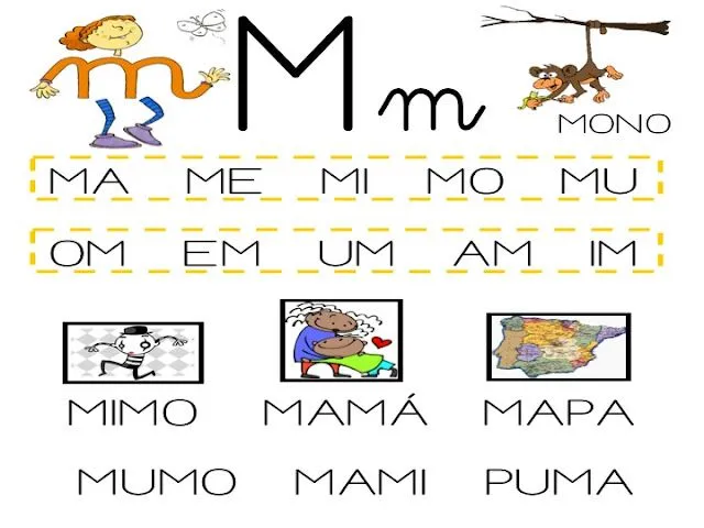 Actividades y ejercicios para infantil y primaria: LA LETRA " M ... Actividades y ejercicios para infantil y primaria: LA LETRA " M ...