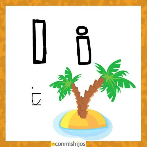Fichas para aprender las letras y colorear. Letra I Fichas para aprender las letras y colorear. Letra I