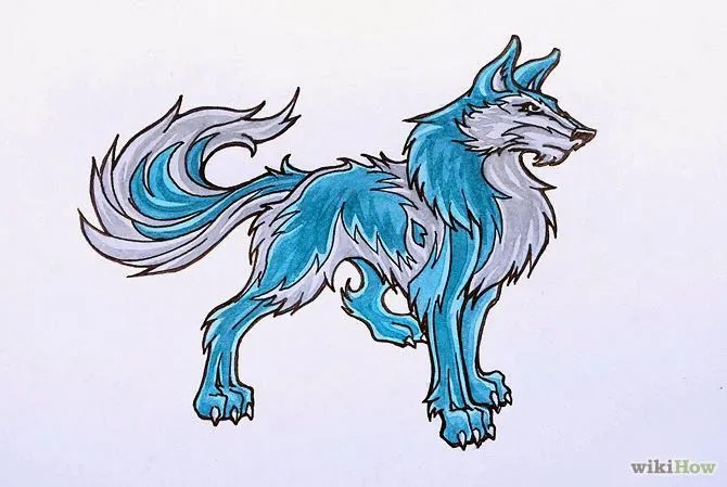 Como dibujar lobo anime