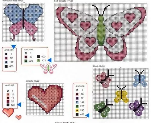 Mariposas punto de cruz - Imagui