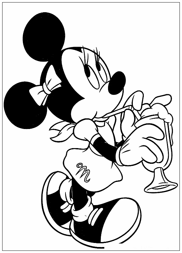 Dibujos para colorear Minnie Mouse bebé blanco y negro - Imagui