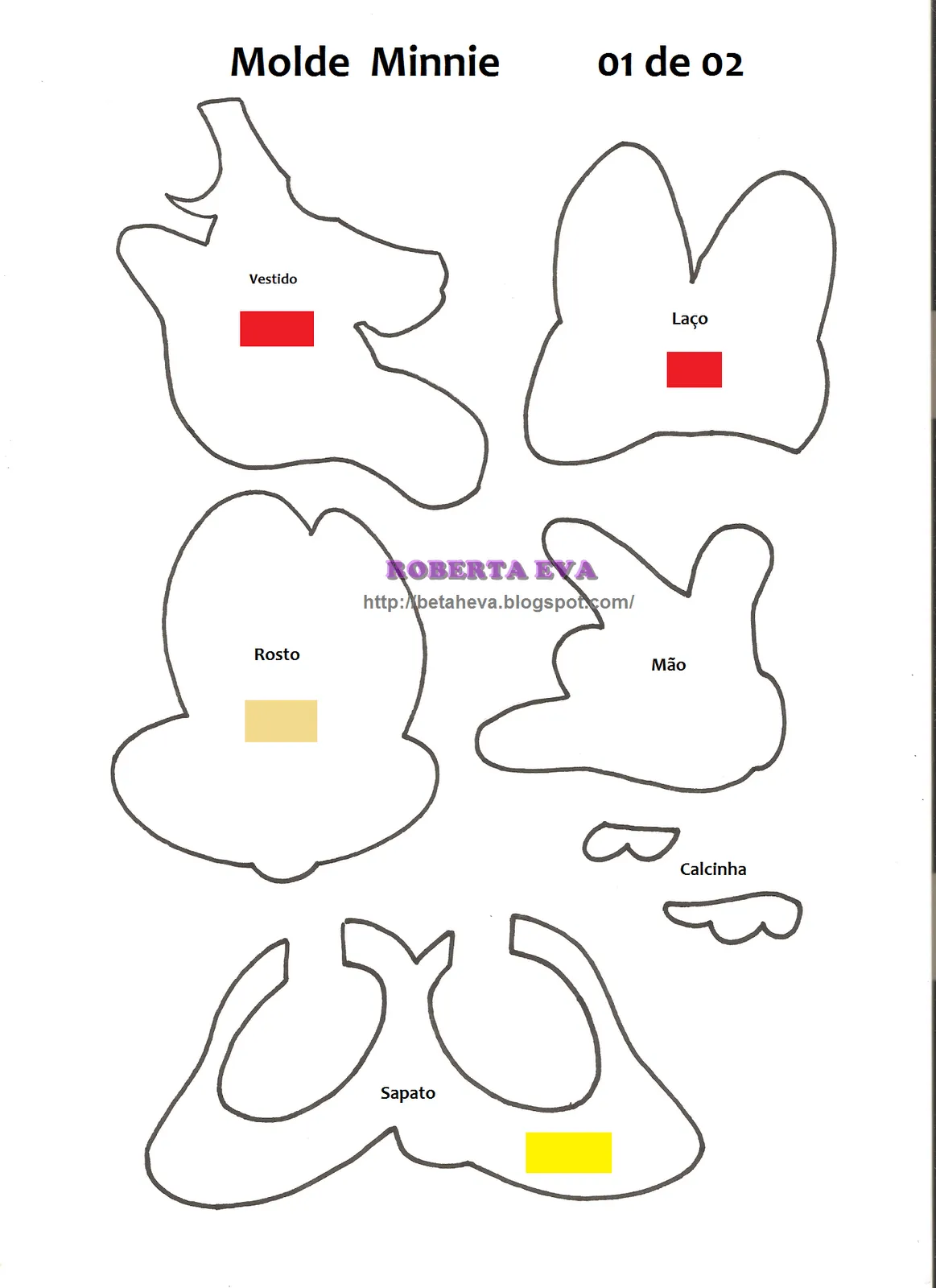 Moldes da Minnie em eva - Imagui