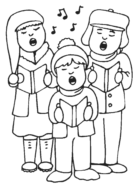 Colorear niños cantando en coro - Portal Escuela