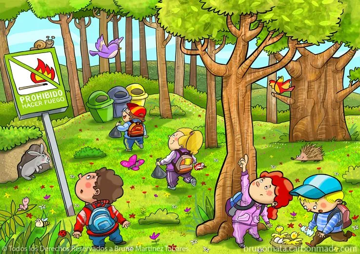 Niños cuidando al naturaleza - Imagui
