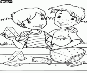 Imagen de niños comiendo para colorear - Imagui Imagen de niños comiendo para colorear - Imagui