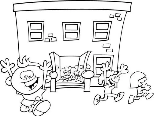 Niños en el recreo para colorear - Imagui