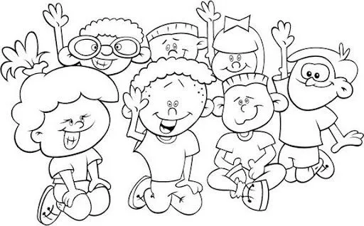 Imagenes de niños tomados de la mano para colorear - Imagui