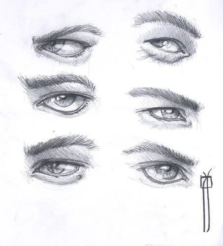 procesos de dibujo: dibujo de ojos a lápiz