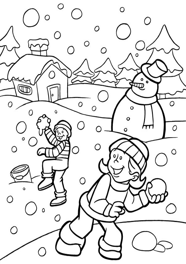 Imágenes con paisajes de invierno para colorear Imágenes con paisajes de invierno para colorear