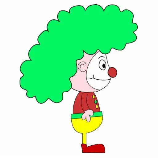 Dibujo animado del payaso. Amarillo, rojo y verde Escultura ...