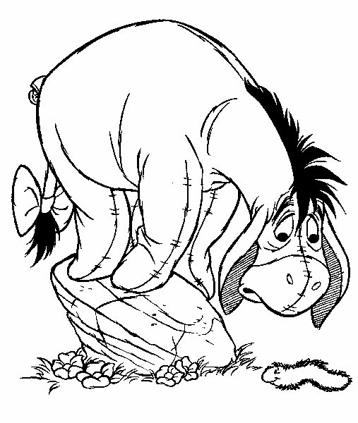 Imagenes de Pooh del burro de blanco y negro - Imagui