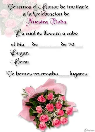 Imagenes Postales y Tarjetas: Tarjeta de Invitación para Bodas