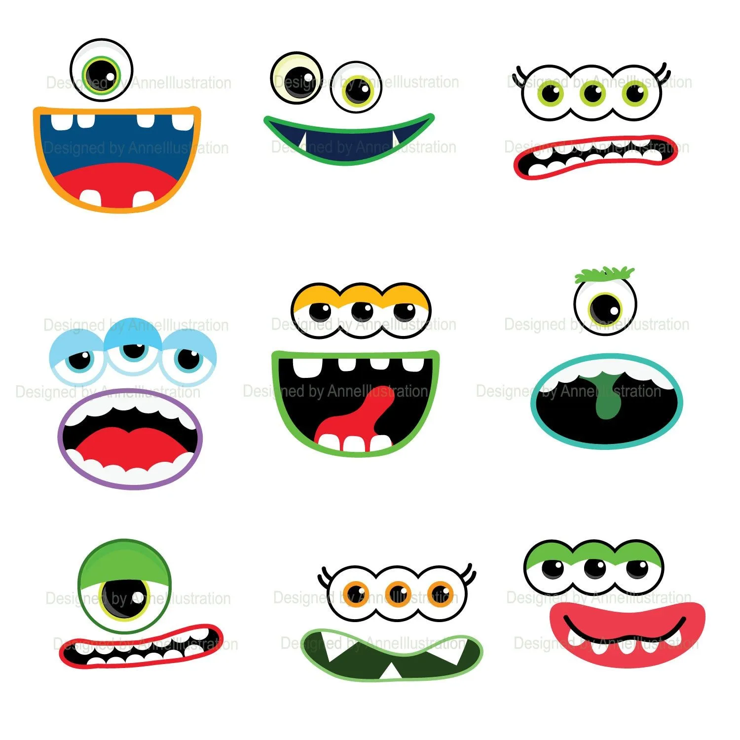 Imágenes Prediseñadas de boca de ojos de monstruo cara de - Etsy México Imágenes Prediseñadas de boca de ojos de monstruo cara de - Etsy México