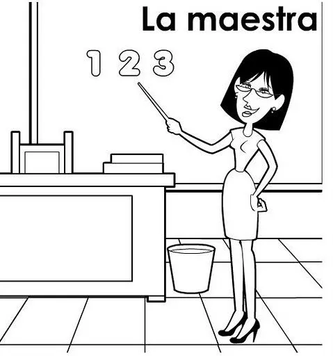 Imagenes de la profesora para colorear - Imagui