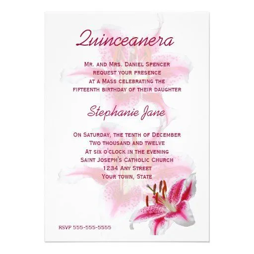 Invitación cristiana para una quinceañera - Imagui