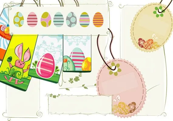 Recursos para pascua: etiquetas estilo scrapbook - Kabytes