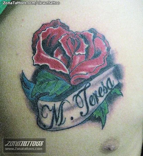 Tatuaje de CLOWNTATTOO - Flores Nombres Rosas