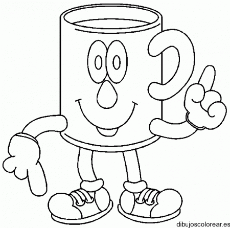 Dibujo de una sonriente taza | Dibujos para Colorear Dibujo de una sonriente taza | Dibujos para Colorear