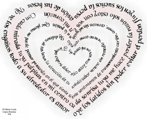 Un poema de amor en un caligrama - Imagui