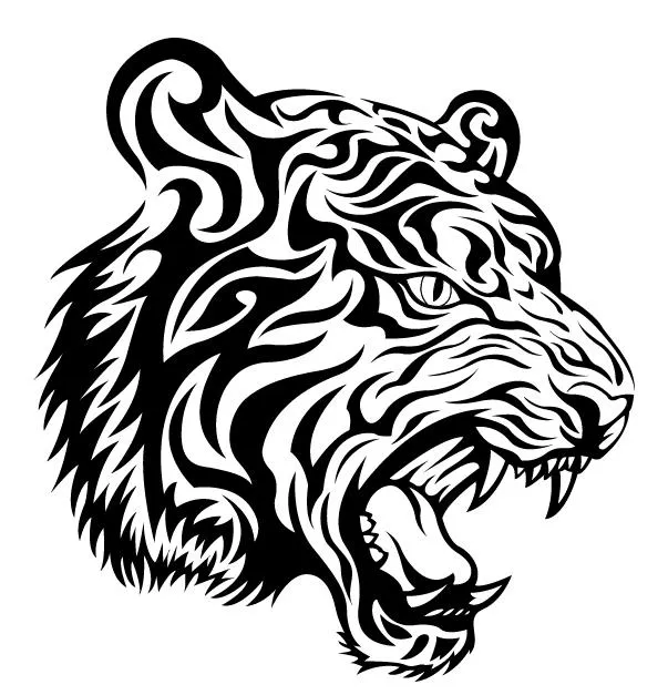 Tigre tribal vectorizado - Paperblog