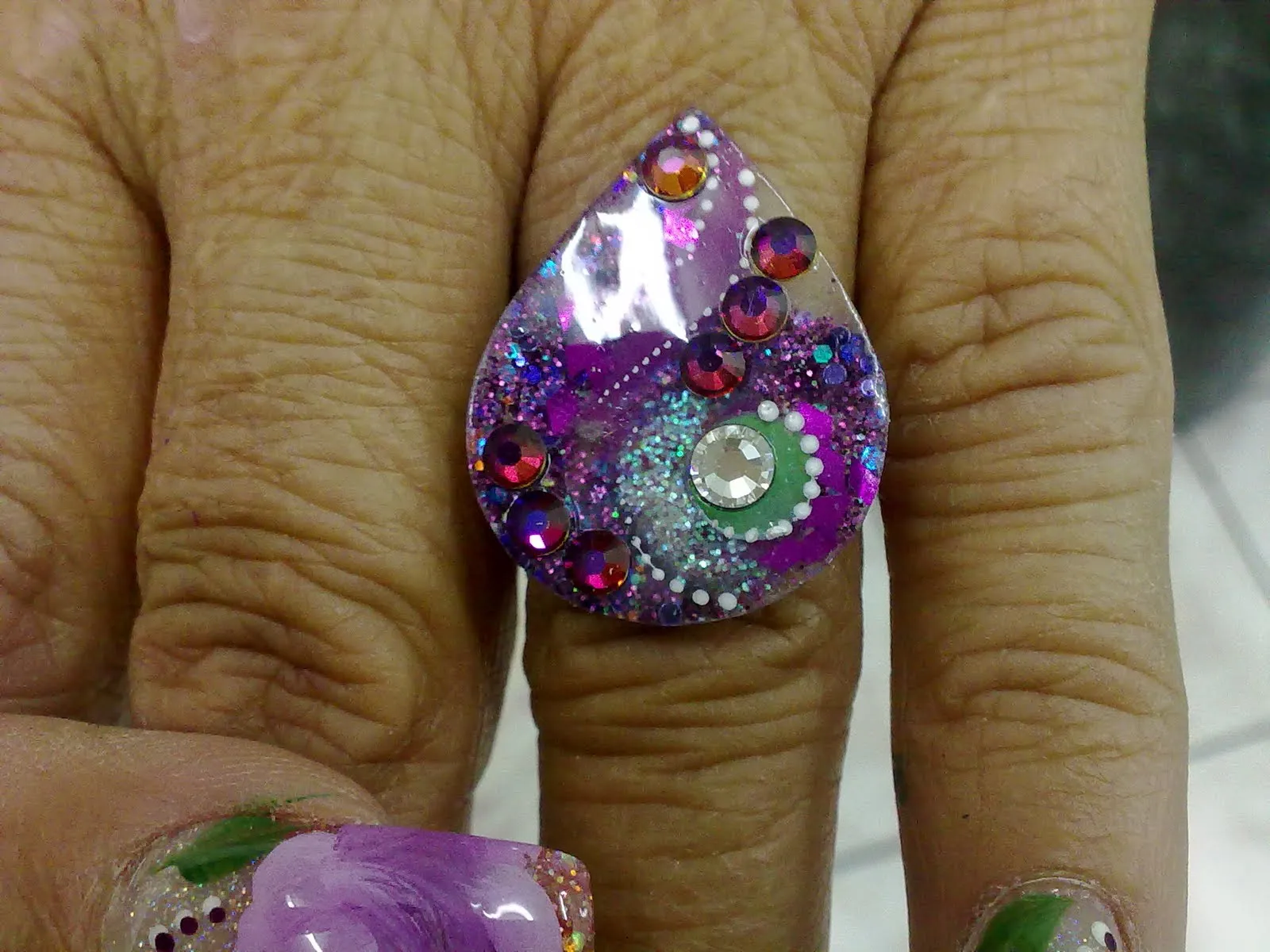 Unas De Acrilico Decoradas Con Piedras Swarovski