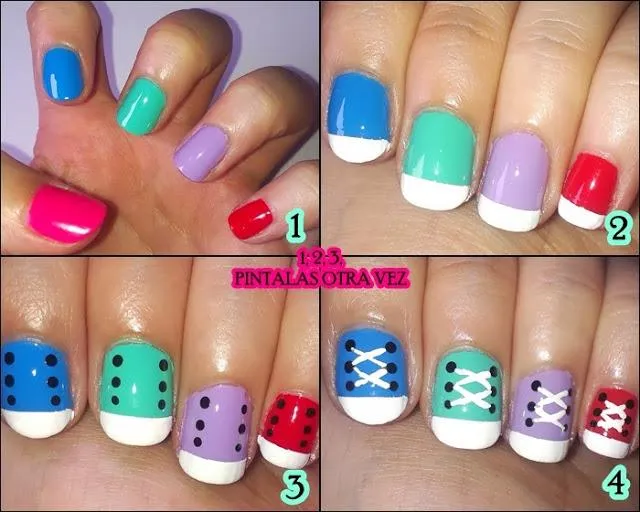 Mundo Chicas: Pitarse las uñas:Zapatillas de colores