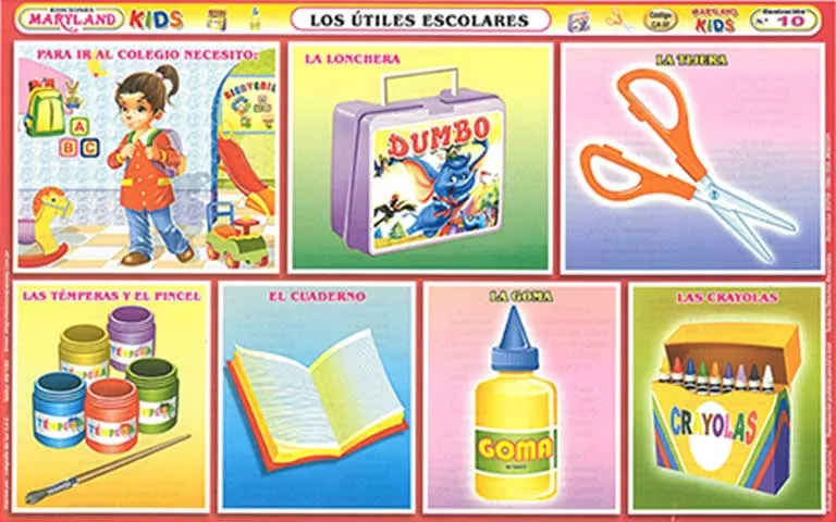 UTILES ESCOLARES EN INGLES-IMAGEN - Imagui