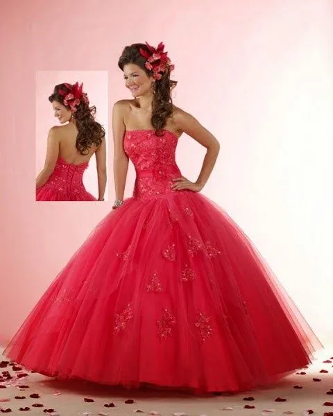 Vestidos color coral con Dorado para 15 años - Imagui