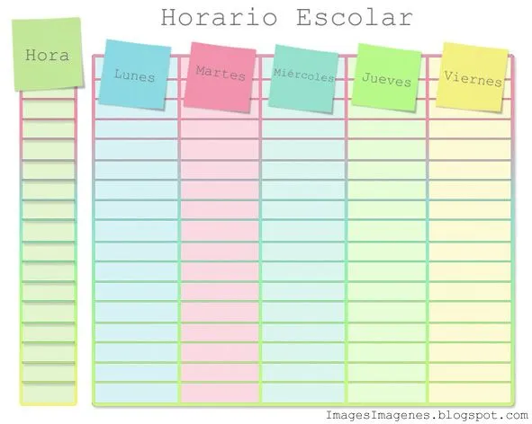 Horario escolar. | DIBUJOS DIBUJOS