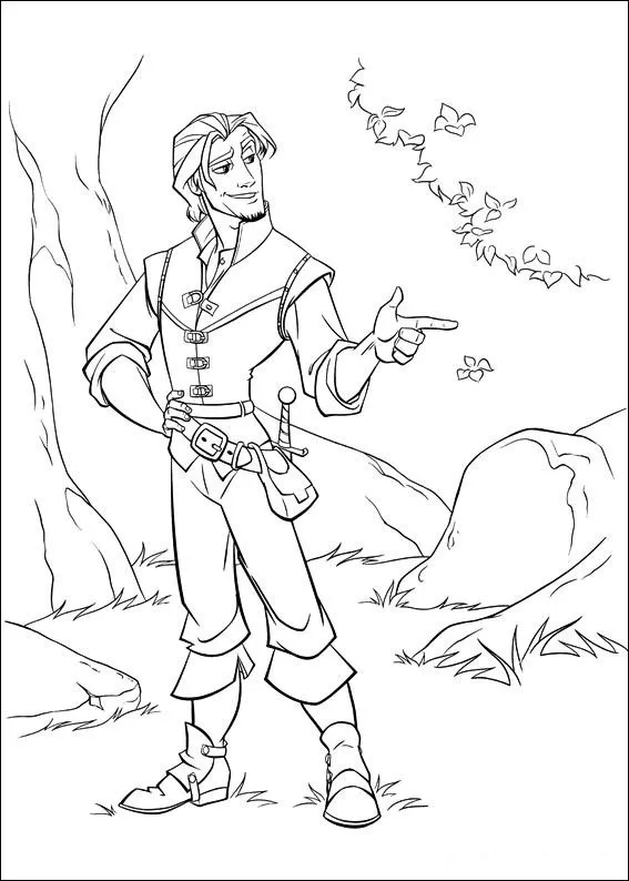 Rapunzel y flynn para colorear - Imagui