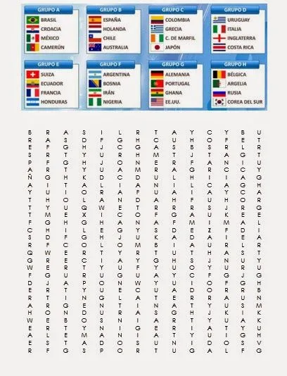 Imaginario Kolectivo: Sopa de letras Mundial de Fútbol Brasil Imaginario Kolectivo: Sopa de letras Mundial de Fútbol Brasil