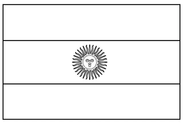 COLOREA TUS DIBUJOS: Dibujo de Bandera Argentina para Colorear
