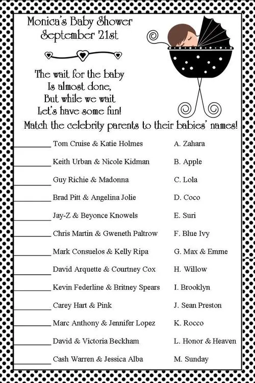 Baby Shower: Baby Shower trivia