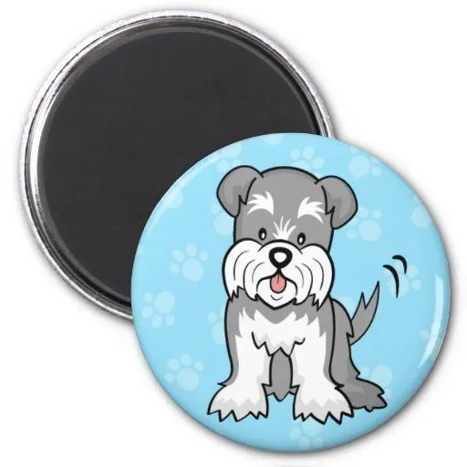 Imán lindo del Schnauzer del perro del dibujo anim | Zazzle