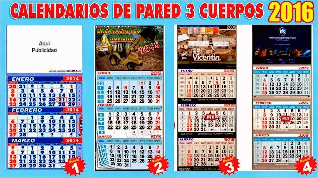 imprenta: CALENDARIOS 2016