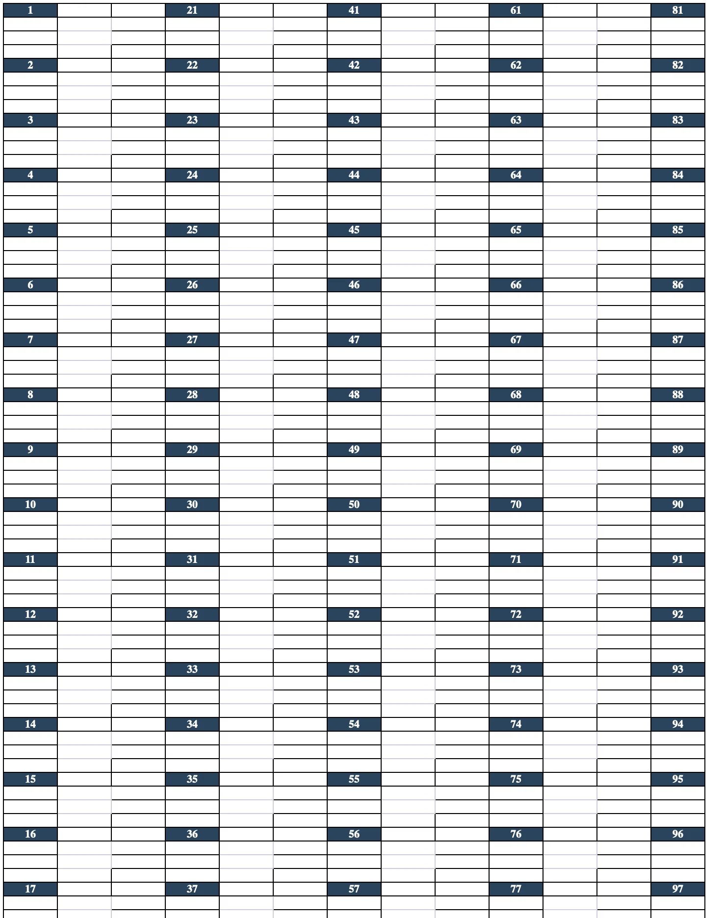 Impresionantes Hojas de Rifa de 100 Números para Imprimir en Excel | Mundo Excel Impresionantes Hojas de Rifa de 100 Números para Imprimir en Excel | Mundo Excel