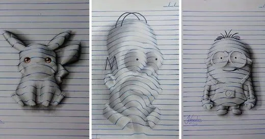 Impresionare dibujos con efecto 3d en simples hojas de papel