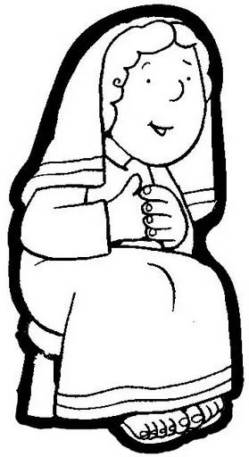 imprime gratis dibujo infantil de la virgen maria para colorear